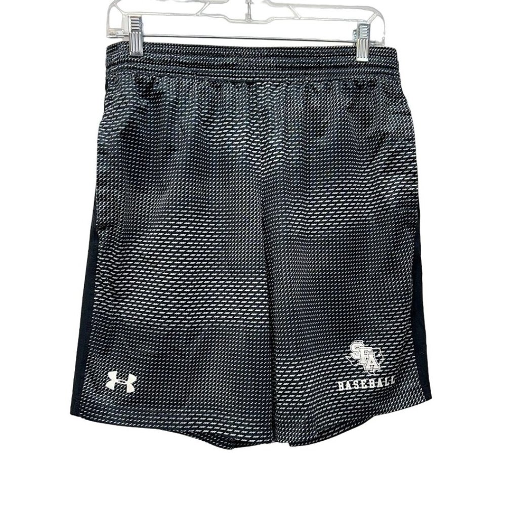 Under Armour black/gray Heatgear Fitted SFA Baseball Shorts mens L